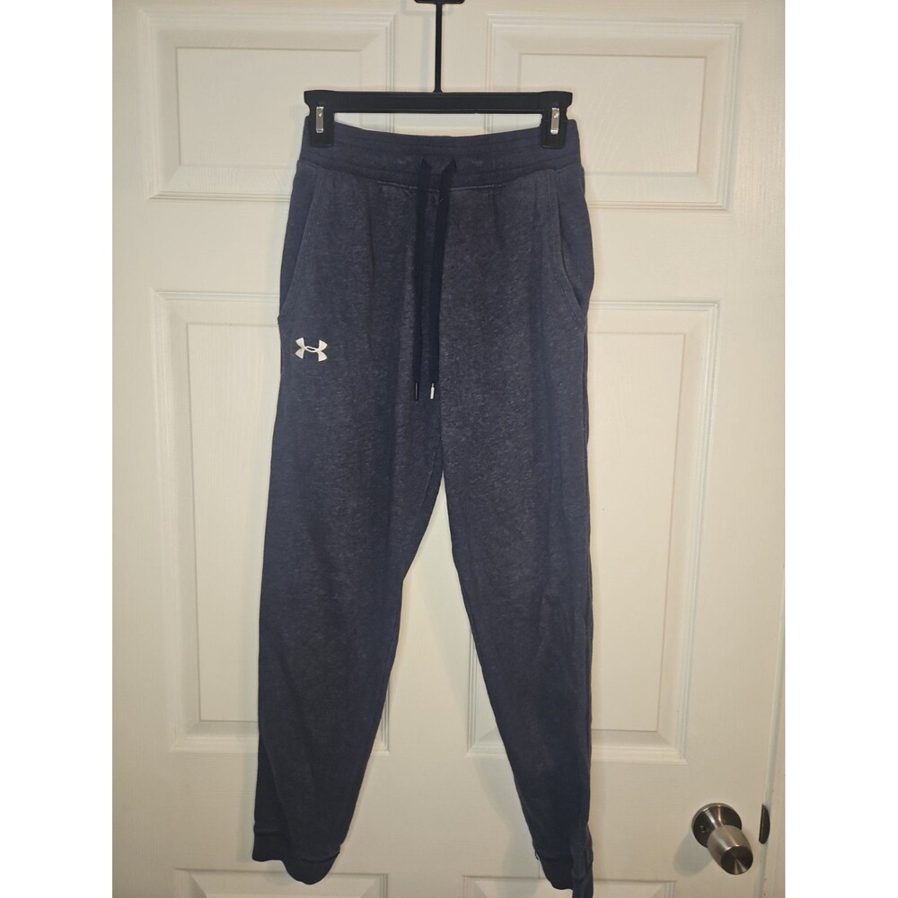 Under Armour Sweatpants Boys Size S Small Blue Drawstring Stretch Elastic Waist
